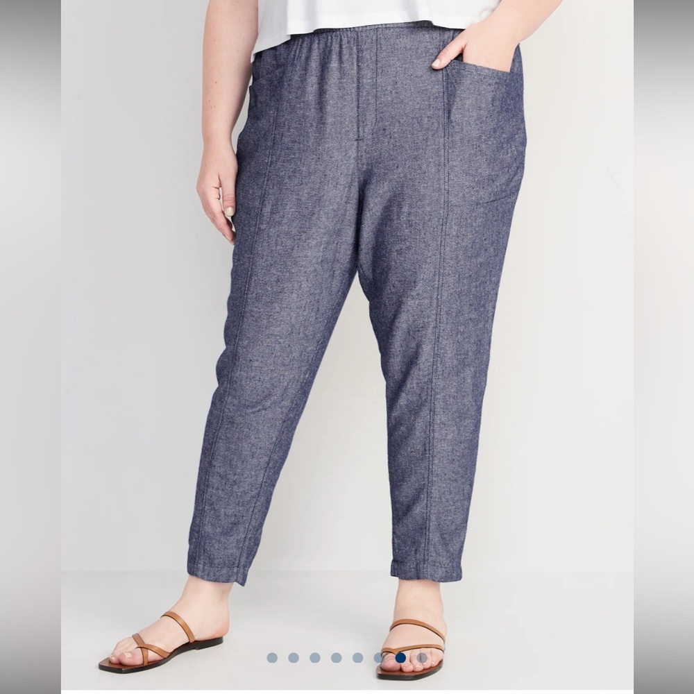 Old Navy Chambray-Style Cropped Ankle Pants - Blue